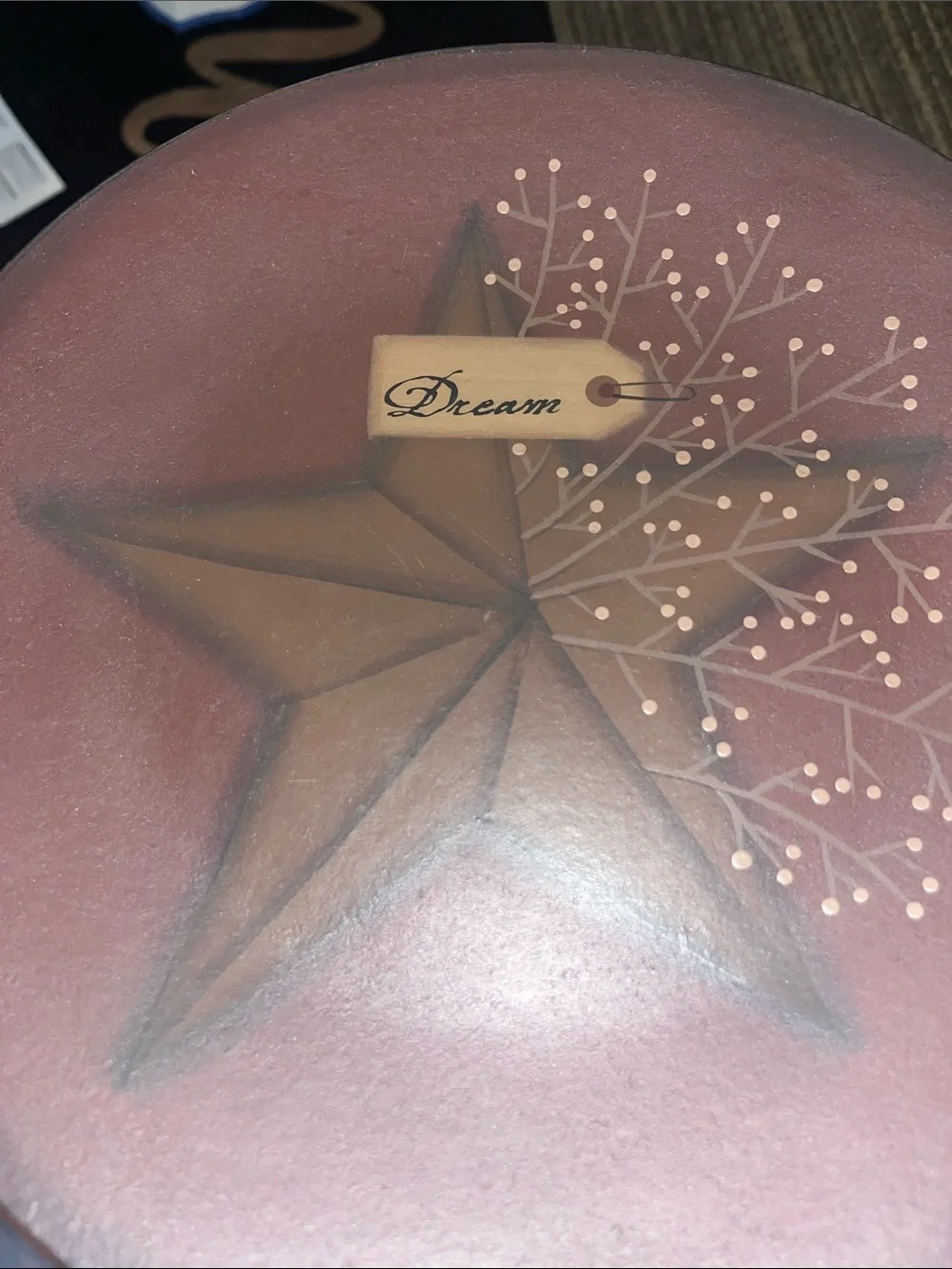 Vintage Hand Painted Decorative Brown Star Plaque Wall Accents (Set of 2)175